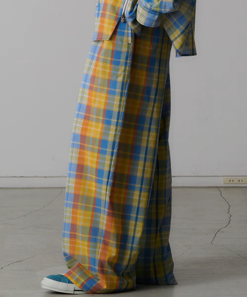  MADRAS CHECK PANTS YELLOW×BLUE 1
