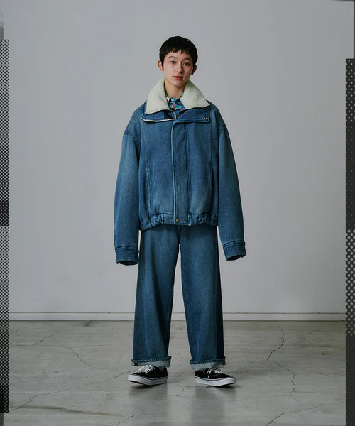 DOUBLE LAYERED DENIM JACKET INDIGO 3