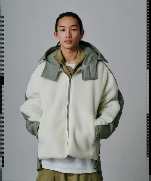 SHERPA PARKA KHAKI×OFFWHITE 3