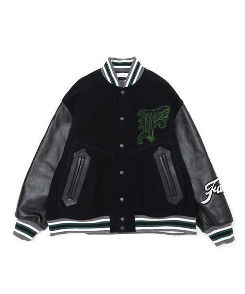 PATCHED STADIUM JACKET BLACK 3