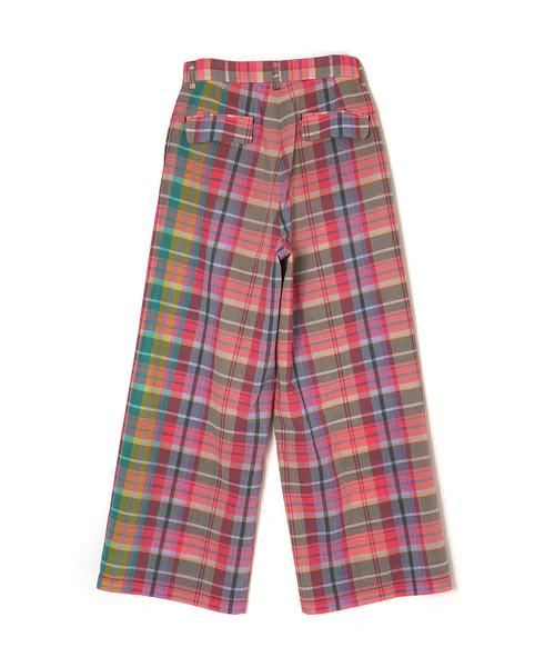 MADRAS CHECK PANTS PINK×CHARCOAL 1