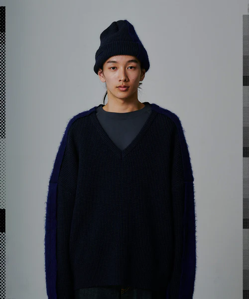 TWO-TONE KNIT OFF　WHITE 3