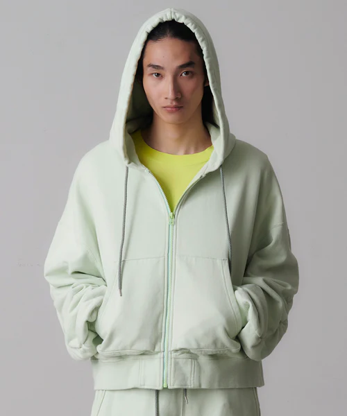 CROPPED ZIP-UP HOODIE BLACK 1