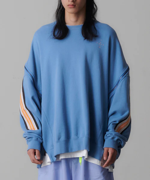 ZIPPER RIB SWEAT BLUE 3