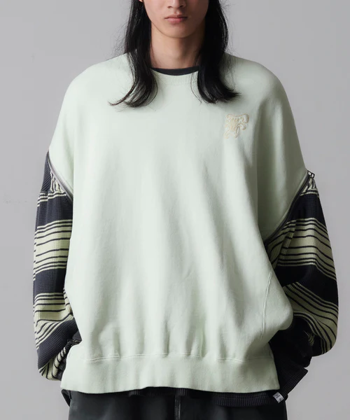 WAFFLE KNIT ZIP SWEAT MINT 3