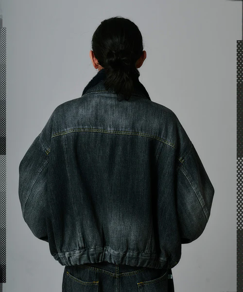 DOUBLE LAYERED DENIM JACKET INDIGO 3