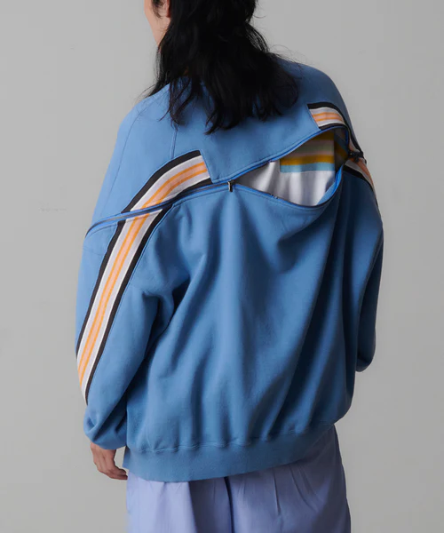 ZIPPER RIB SWEAT BLUE 3