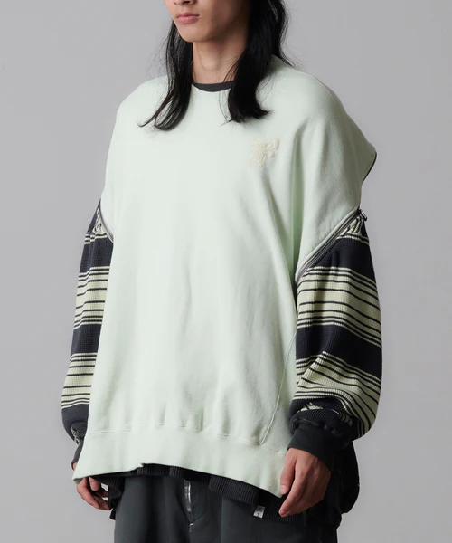 WAFFLE KNIT ZIP SWEAT MINT 3
