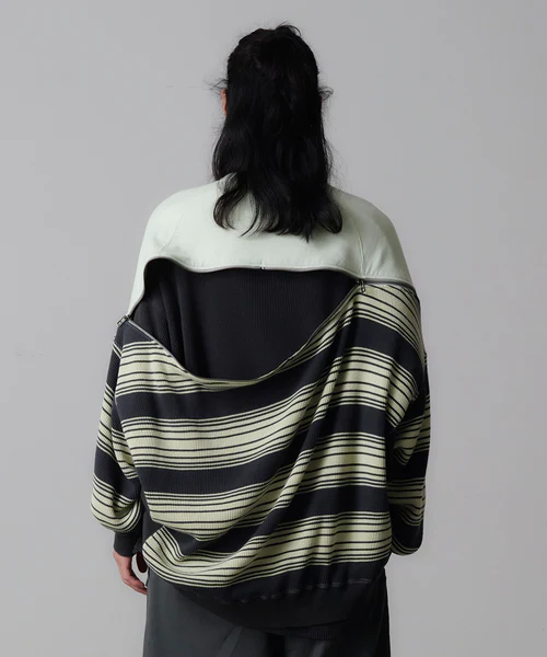 WAFFLE KNIT ZIP SWEAT MINT 3