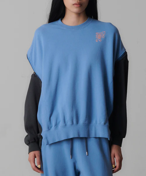 WAFFLE KNIT ZIP SWEAT MINT 3