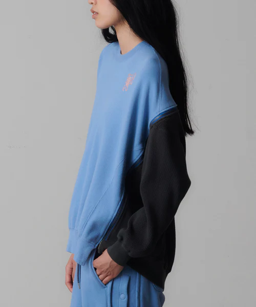 WAFFLE KNIT ZIP SWEAT MINT 3