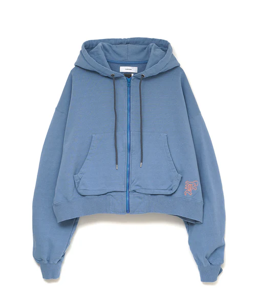CROPPED ZIP-UP HOODIE BLUE 1