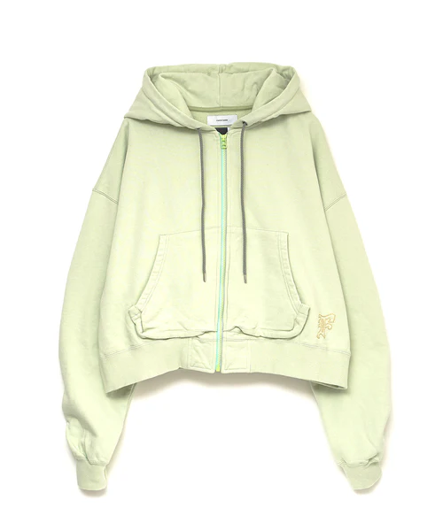 CROPPED ZIP-UP HOODIE MINT 1