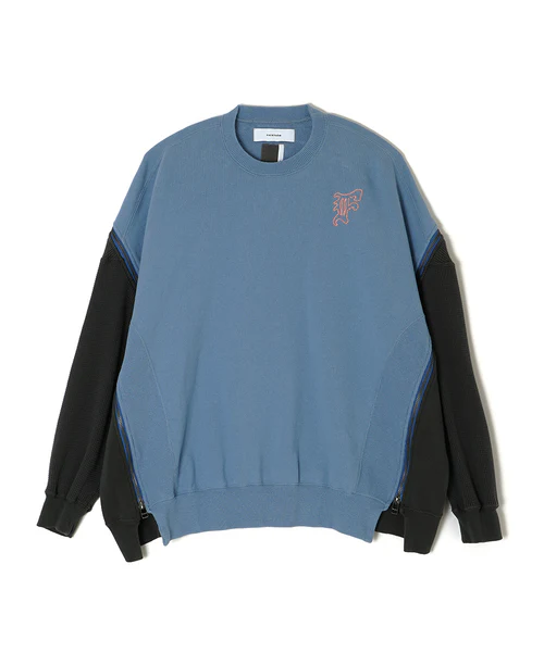 WAFFLE KNIT ZIP SWEAT BLUE 3