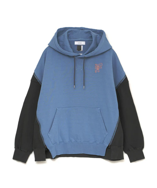 WAFFLE KNIT ZIP HOODIE BLUE 3
