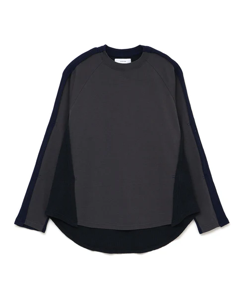 LAYERED LONG TEE SMOKE NAVY 2