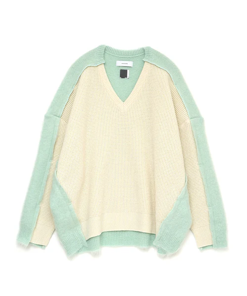 TWO-TONE KNIT OFF　WHITE 3