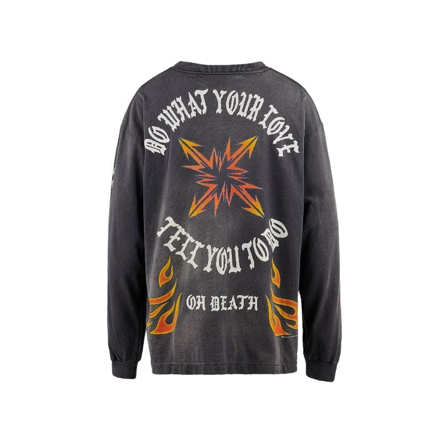 【SAINT MICHAEL】SM-YS8-0000-015/LS TEE/M/BLACK BLACK XL