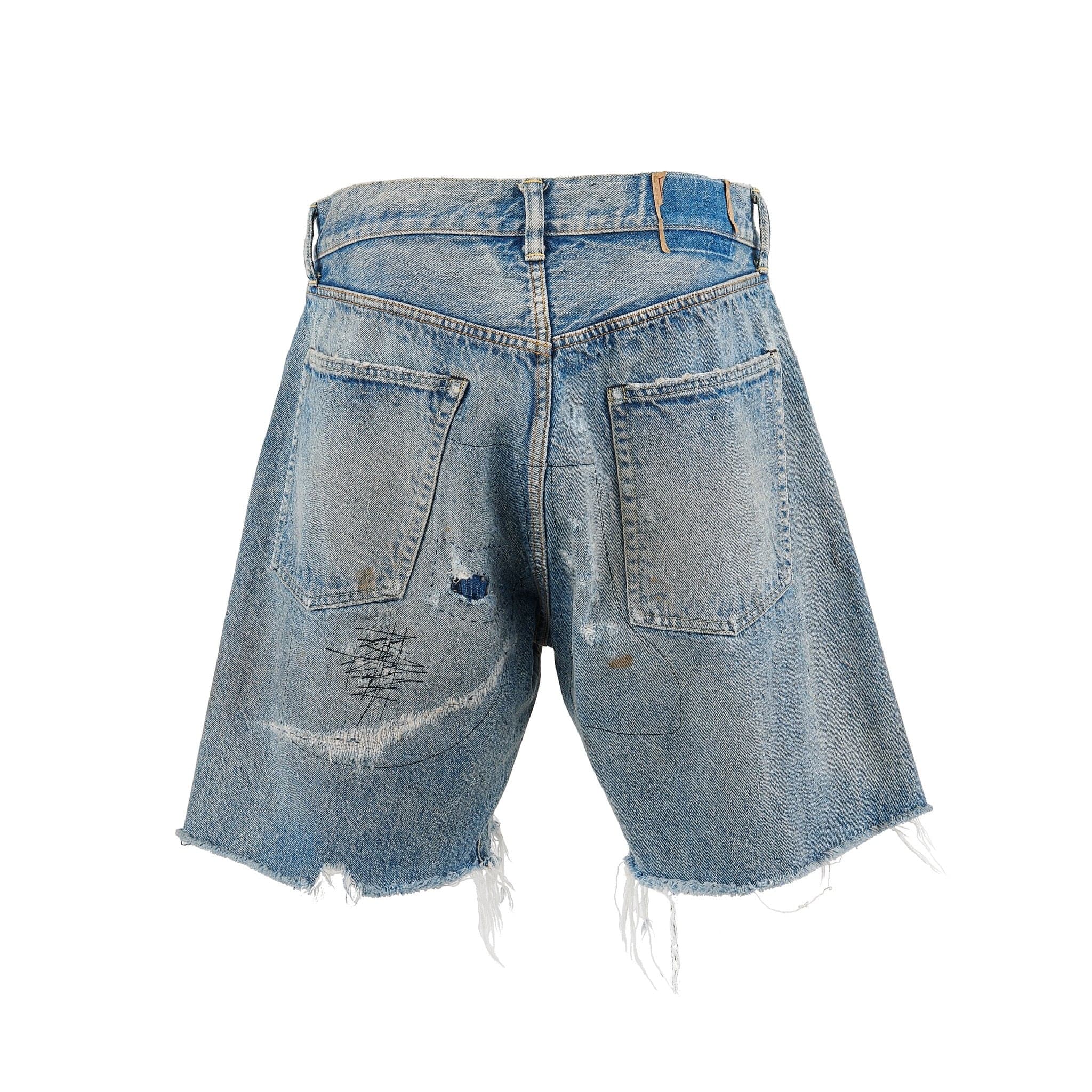 【SAINT MICHAEL】SM-YS8-0000-054/DENIM SHORTS/DAMAGE/BLUE BLUE M