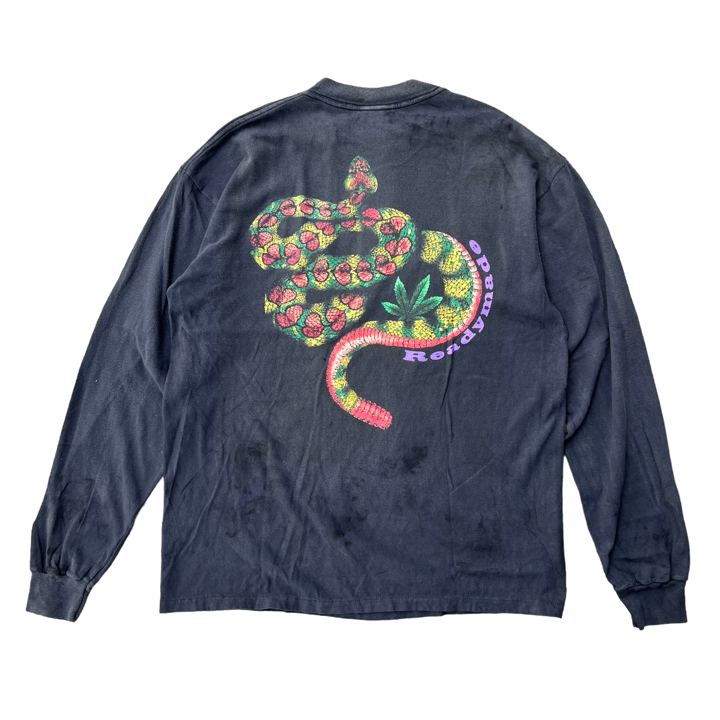 【READYMADE】RE-CO-BK-00-00-282/LS T-SHIRT SNAKE/BLK BLACK XL