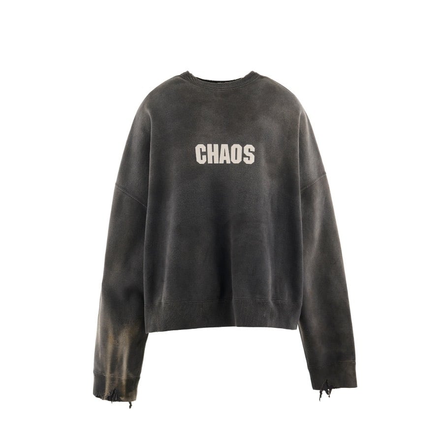 【SAINT MICHAEL】SM-YS1-0000-034/CREW SWT/CHAOS/CHARKOAL CHARKOAL L