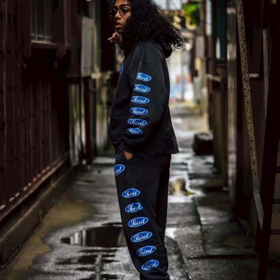 31♡ SAINT Mxxxxxx】SM-HR1-0000-061/SWEAT PANTS/LOVE AMONG/BLACK(S