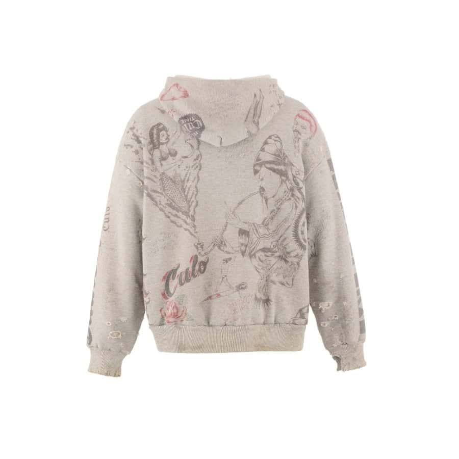 【SAINT Mxxxxxx】SM-HR1-0000-C31/ALX_HOODIE/DRAWING/GRAY GREY XL