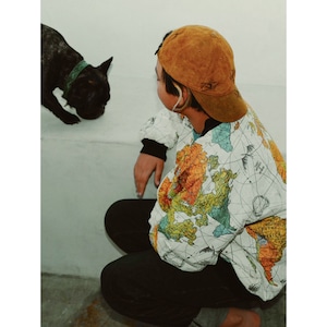 【SAINT MICHAEL】SM-S23-0000-084/BJ_PARER JKT/WORLD MAP/W MULTI L