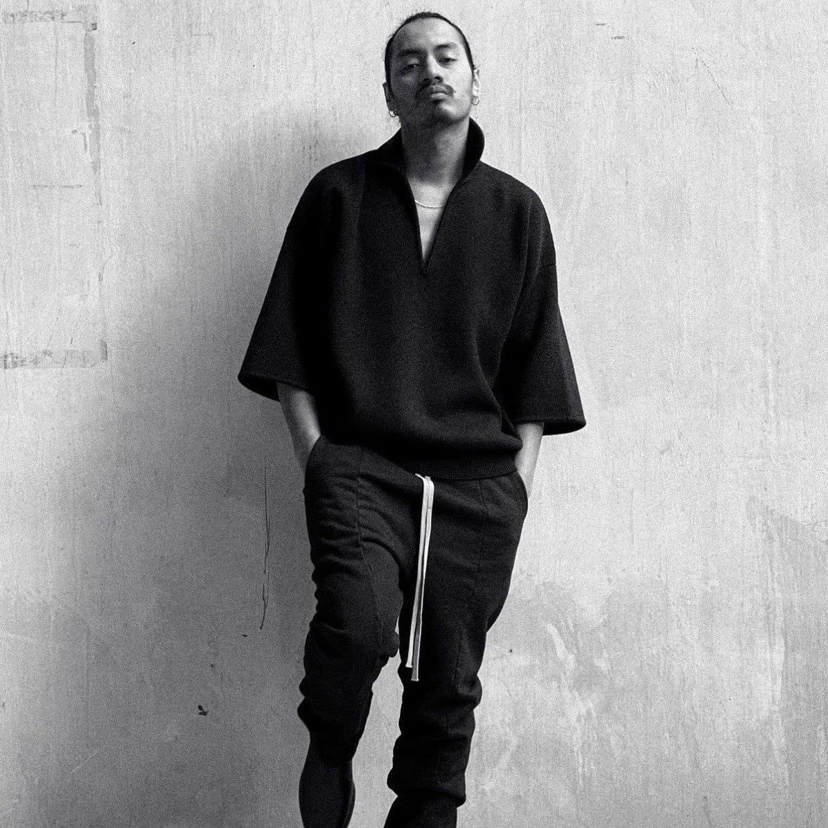 【FEAR OF GOD】3/4 Sleeve Polo Sweater(BLACK) BLACK S