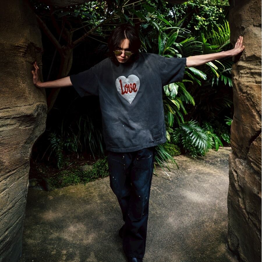 【SAINT MICHAEL】SM-HR8-0000-001HEART LOVE BLACK XL