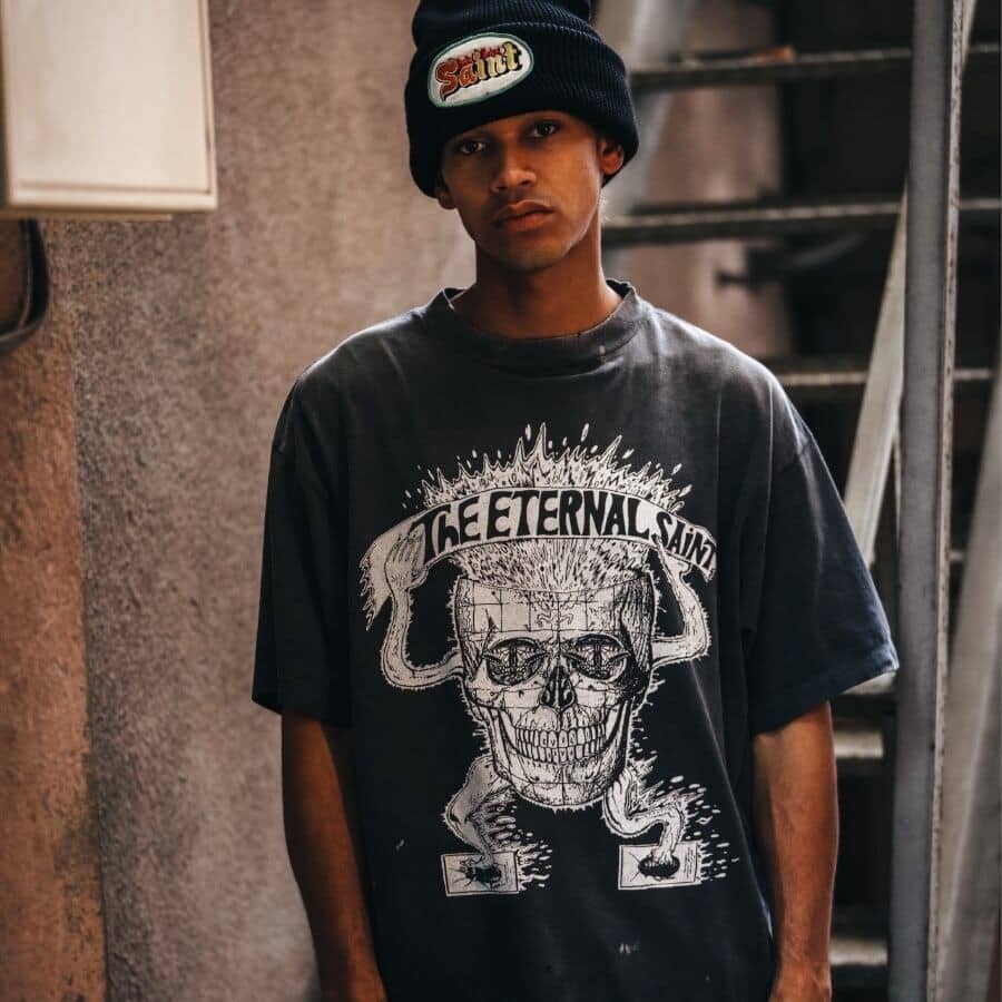 【SAINTMICHAEL】SM-HR1-0000-002/SS TEE/THE ETERNAL/BLACK BLACK XXL