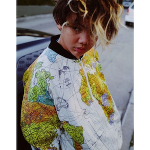 【SAINT MICHAEL】SM-S23-0000-084/BJ_PARER JKT/WORLD MAP/W MULTI L