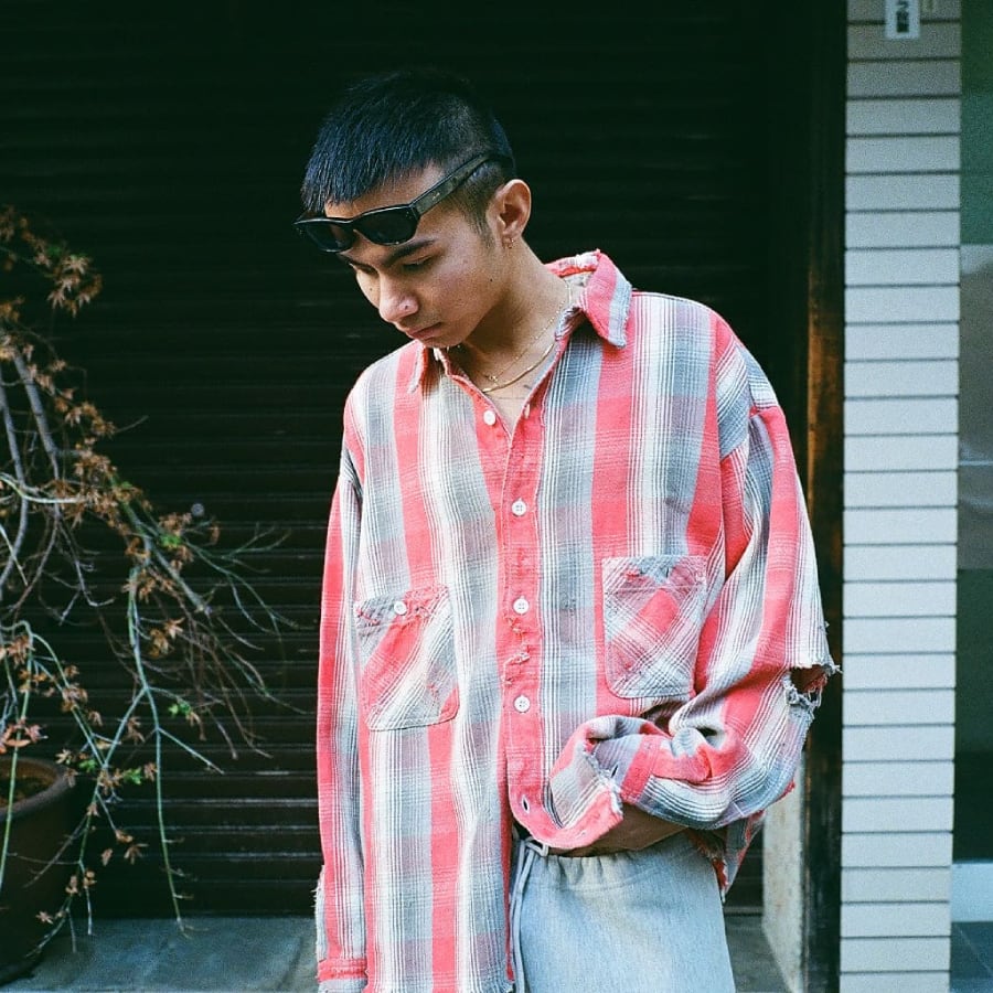 【SAINT MICHAEL】SM-S23-0000-087/SA_FRANNL SHRT/CHECK/RED RED XL