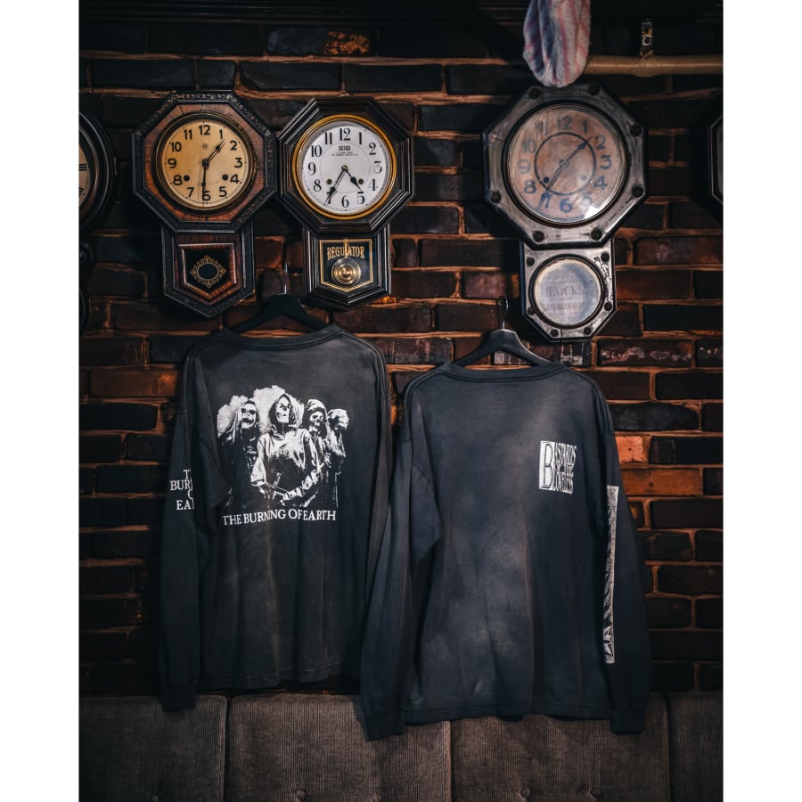 【SAINT MICHAEL】SM-A23-0000-007/LS TEE/BURN OF EARTH/BLK XL