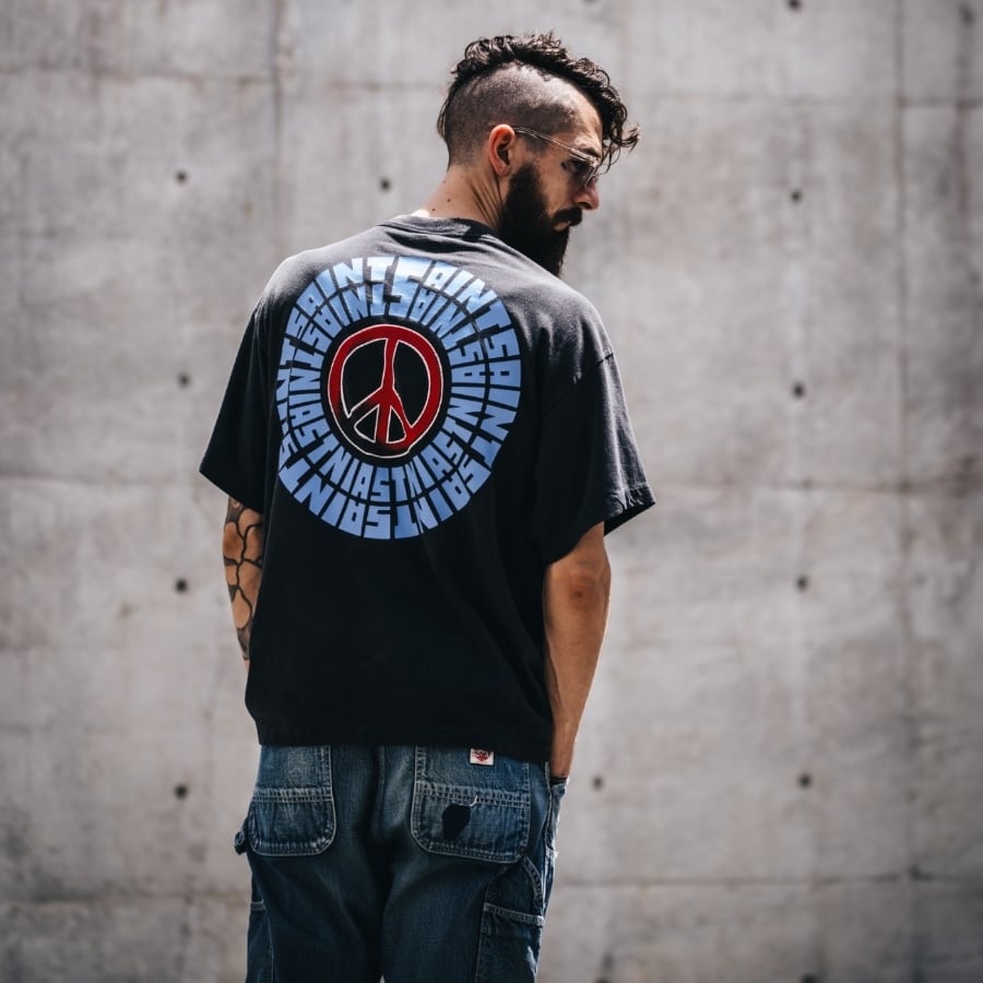 【SAINT MICHAEL】SM-YS1-0000-005/SS TEE/IDEOLOGICAL/BLACK BLACK XXL