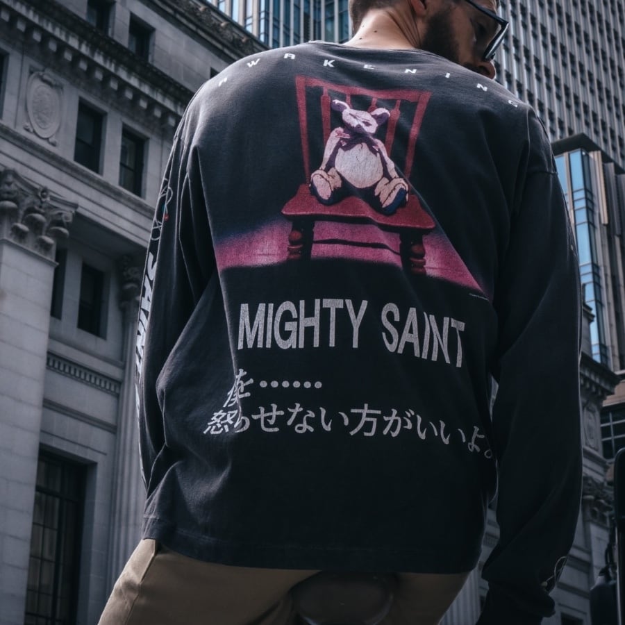 【SAINT MICHAEL】SM-YS1-0000-C30/PT_LS TEE/PLUTO/BLACK BLACK XXL