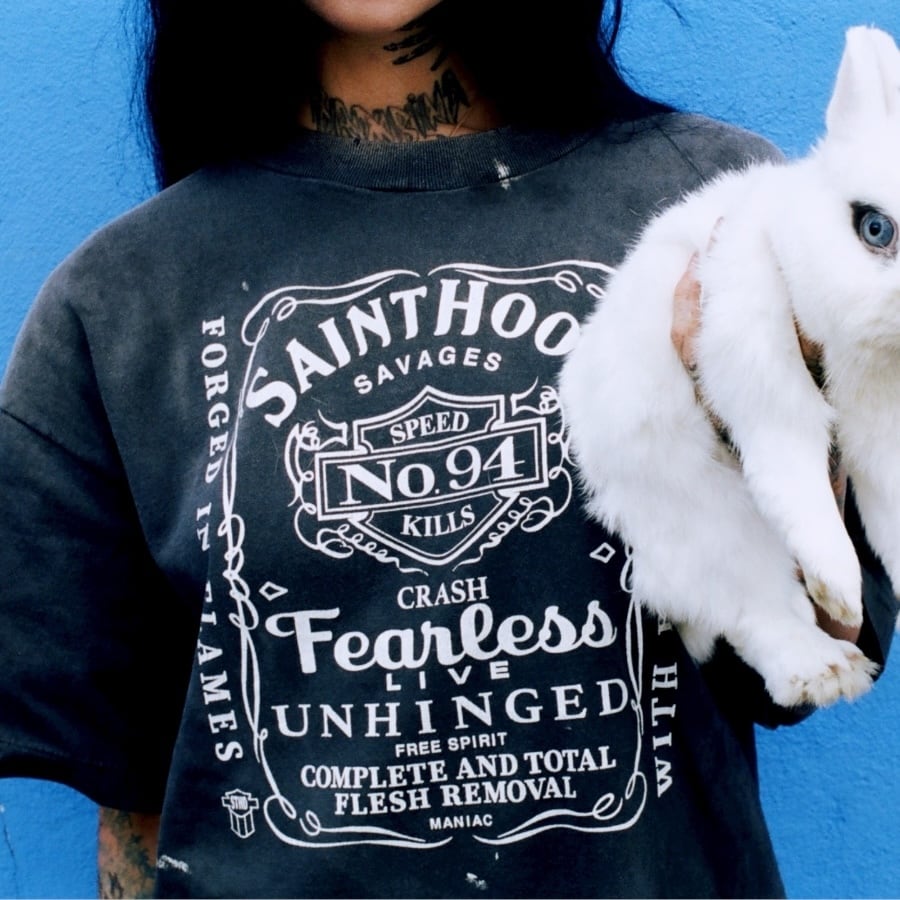 【SAINT MICHAEL】SM-HR8-0000-C70STHD.FEARLESS BLACK XXL