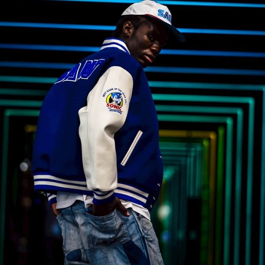 【SAINT Mxxxxxx】SM-HR1-0000-C63/SG_VARSITY JKT/SAINT SEGA/BLUE BLUE L