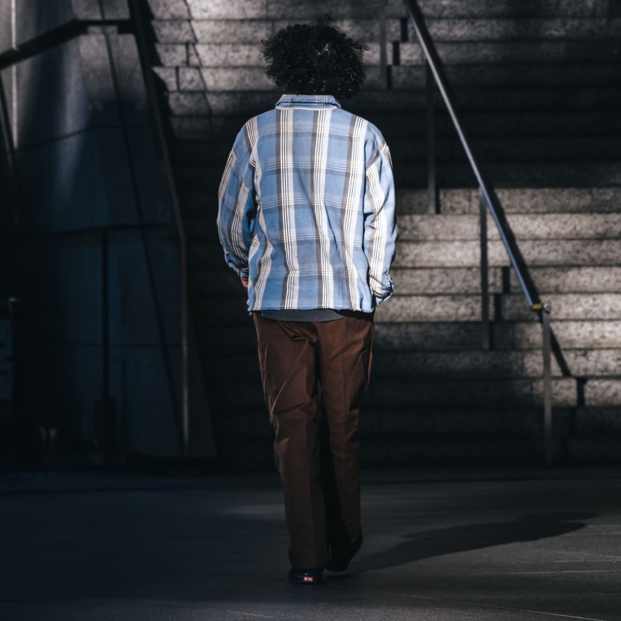【SAINT MICHAEL】SM-S23-0000-040/FRANNEL SHIRT/CHECK/BLUE BLUE L