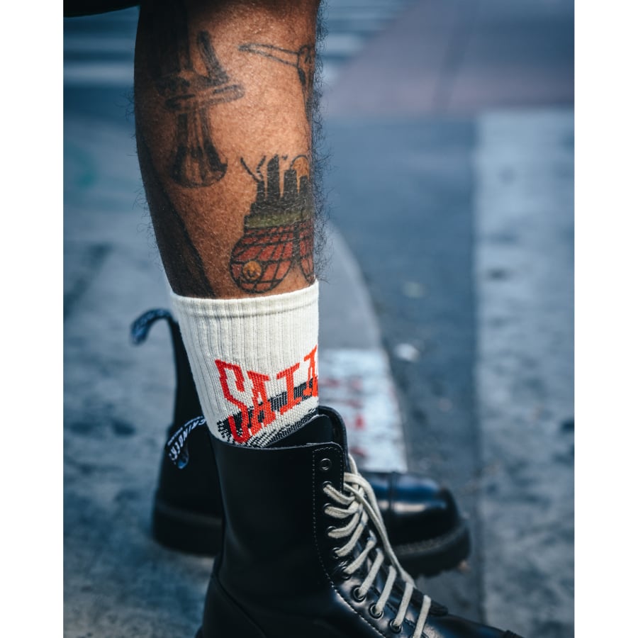 【SAINT MICHAEL】SM-S23-0000-101/SOCKS/EYE/BLACK BLACK F