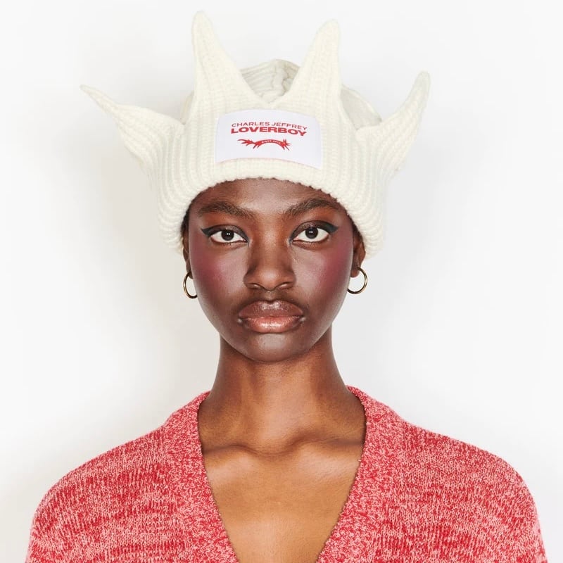 【CHARLES JEFFREY LOVERBOY】CHUNKY CROWN BEANIE ECRU F
