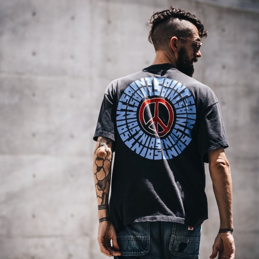 【SAINT MICHAEL】SM-YS1-0000-005/SS TEE/IDEOLOGICAL/BLACK BLACK XXL