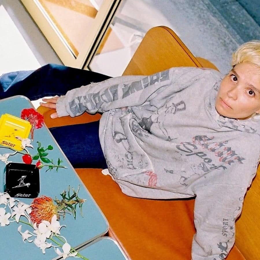 【SAINT Mxxxxxx】SM-HR1-0000-C31/ALX_HOODIE/DRAWING/GRAY GREY XL