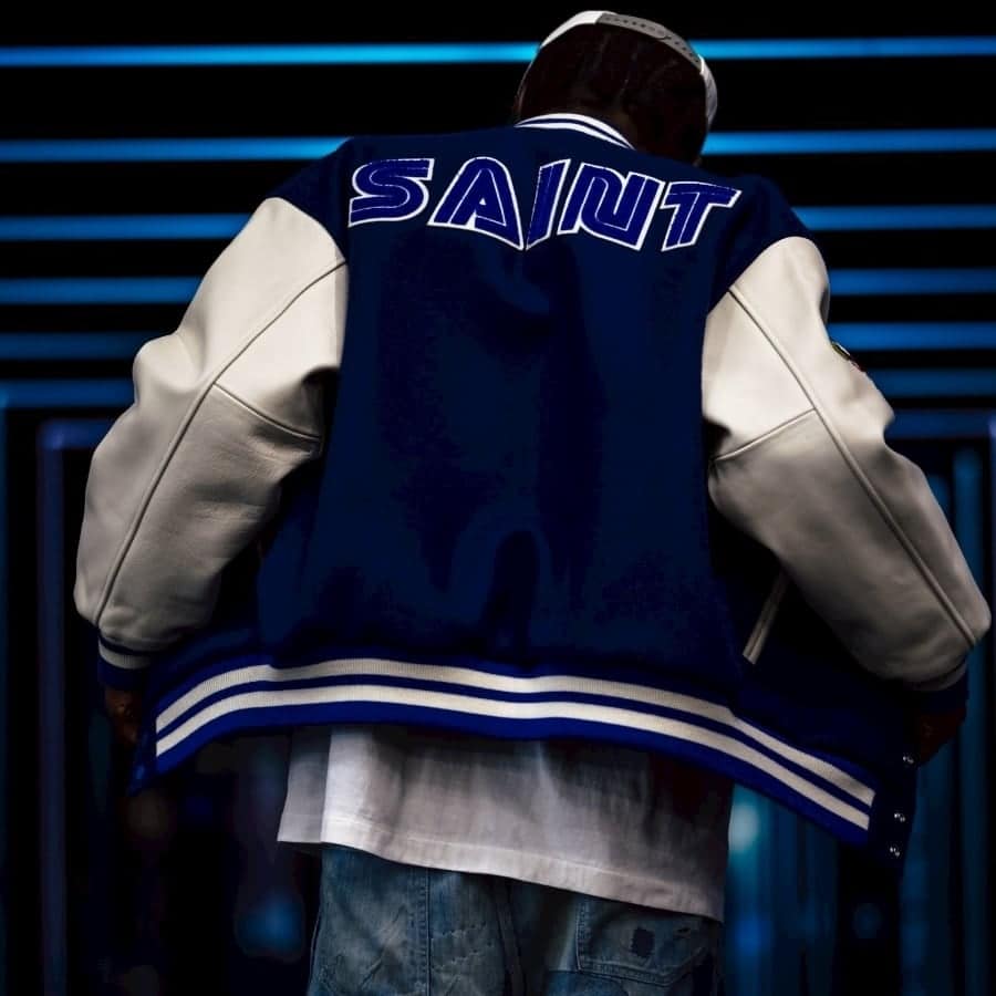 【SAINT Mxxxxxx】SM-HR1-0000-C63/SG_VARSITY JKT/SAINT SEGA/BLUE BLUE L