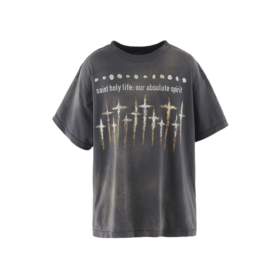 【FORSOMEONE X SAINT MICHAEL】SM-A23-0000-C09/FS_SS T-SHIRT/GOD/BLACK BLACK XL