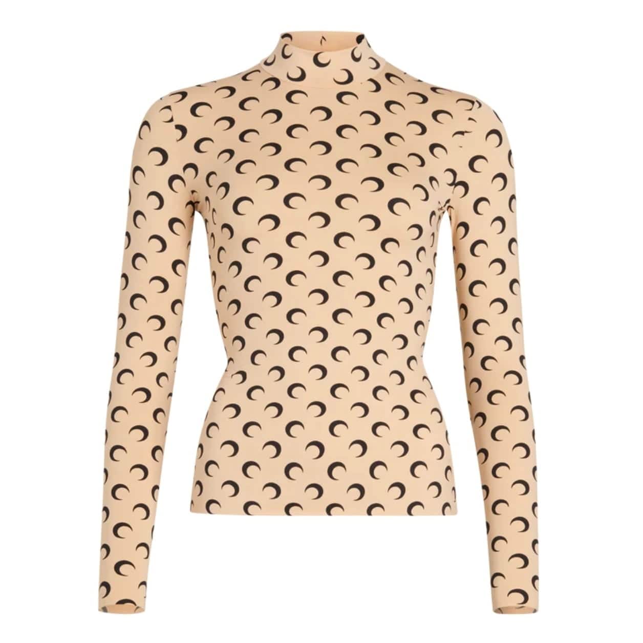 【MARINE SERRE】REGENERATED ALL OVER MOON JERSEY SECOND TAUPE S