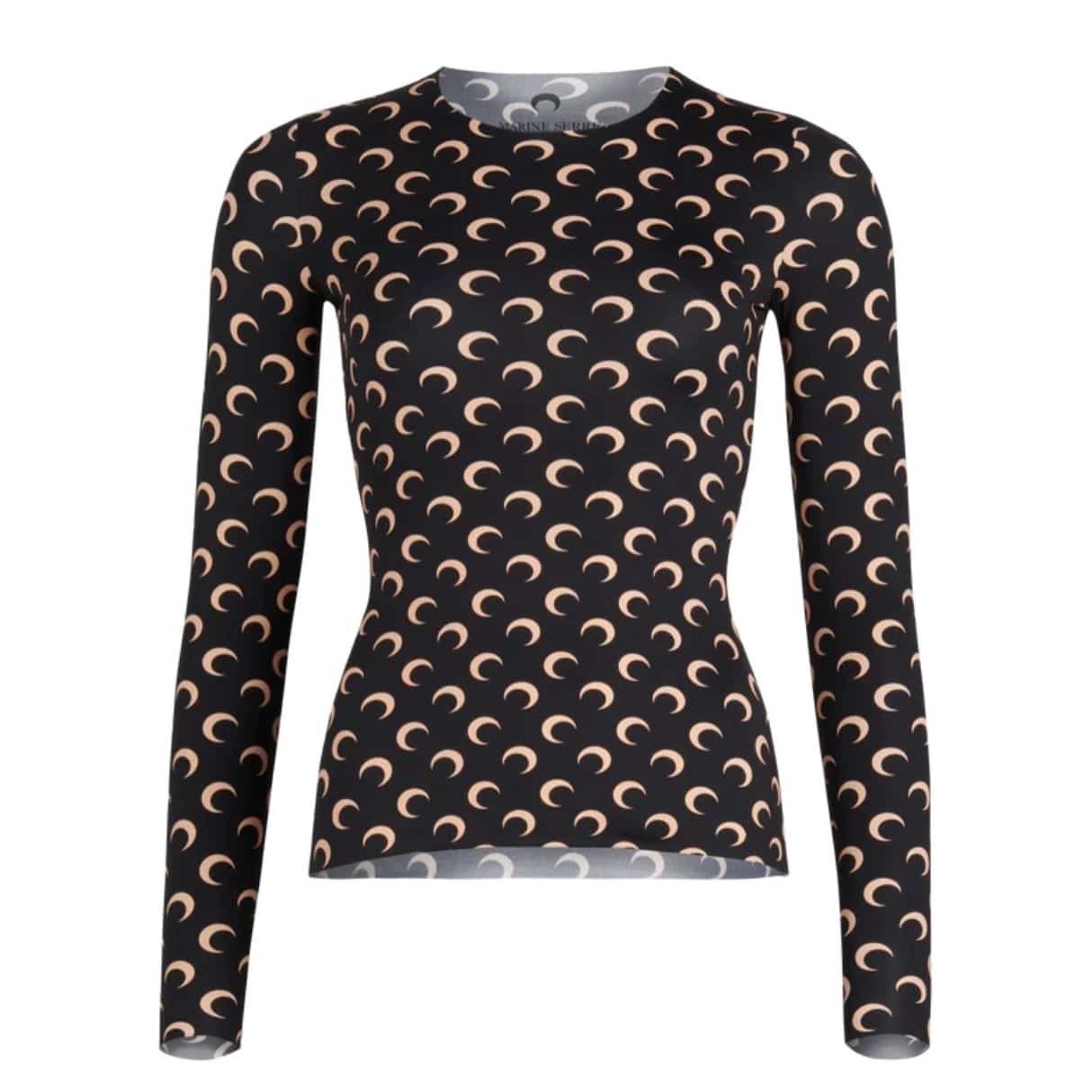 【MARINE SERRE】REGENERATED ALL OVER MOON JERSEY SECOND BLACK S