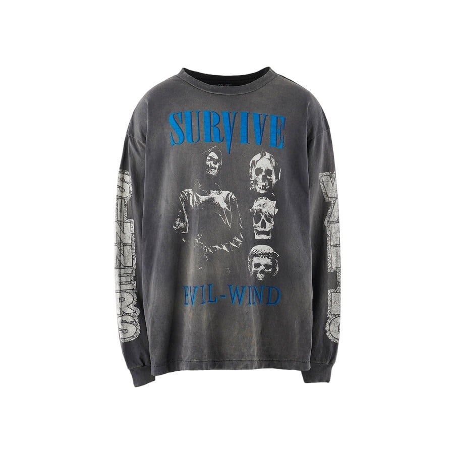 【SAINT MICHAEL】SM-A23-0000-006/LS TEE/SURVIVE/BLACK XL