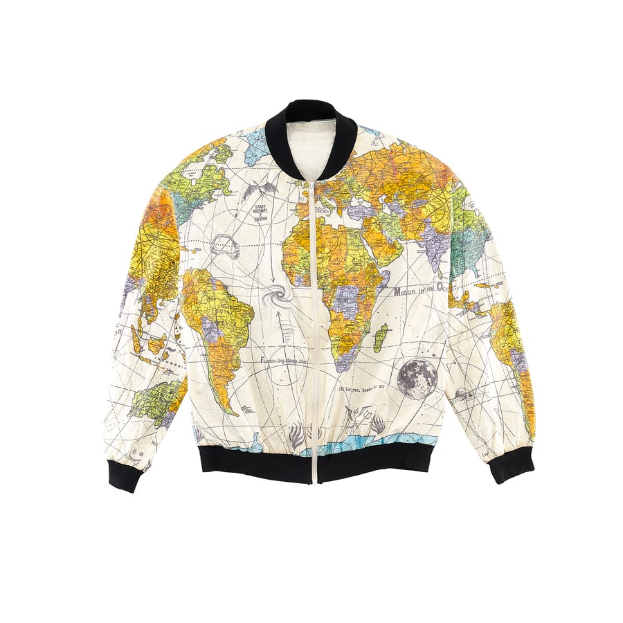 【SAINT MICHAEL】SM-S23-0000-084/BJ_PARER JKT/WORLD MAP/W MULTI XL