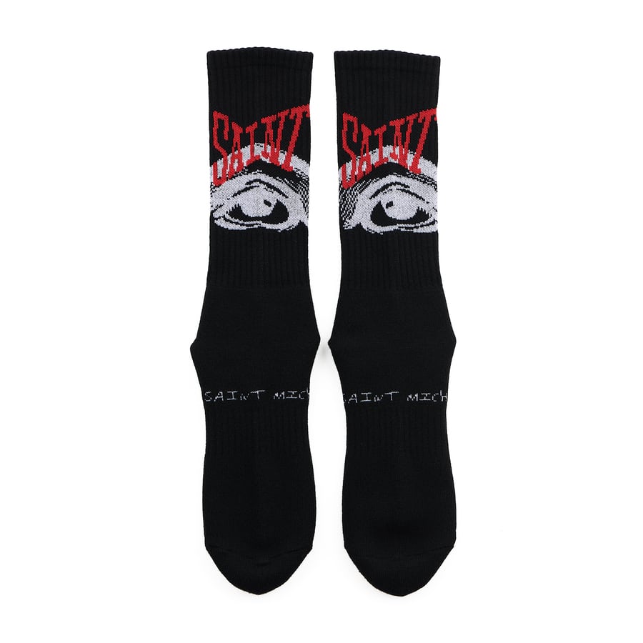 【SAINT MICHAEL】SM-S23-0000-101/SOCKS/EYE/BLACK BLACK F